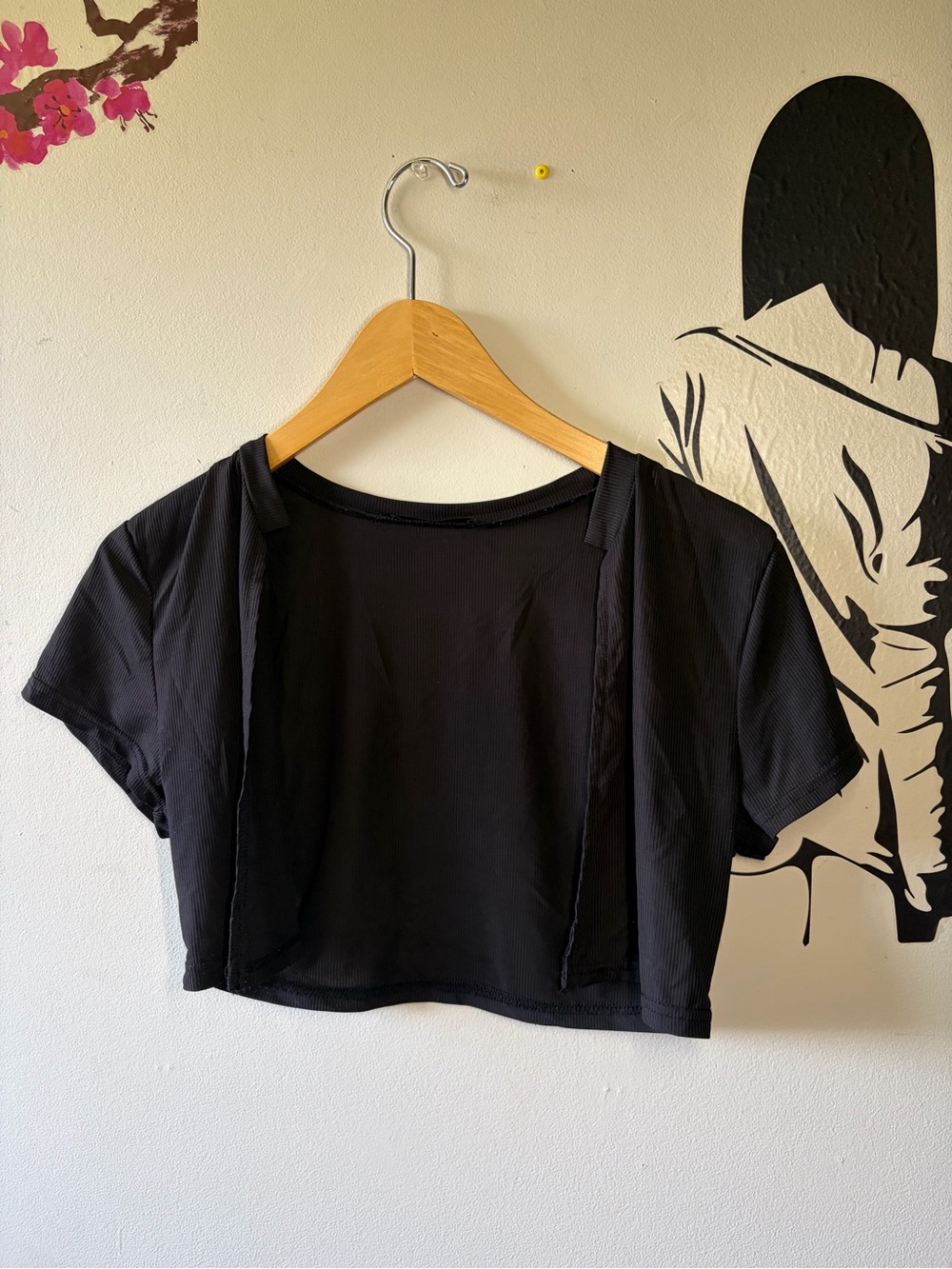 Black Women's Crop Jacket Top